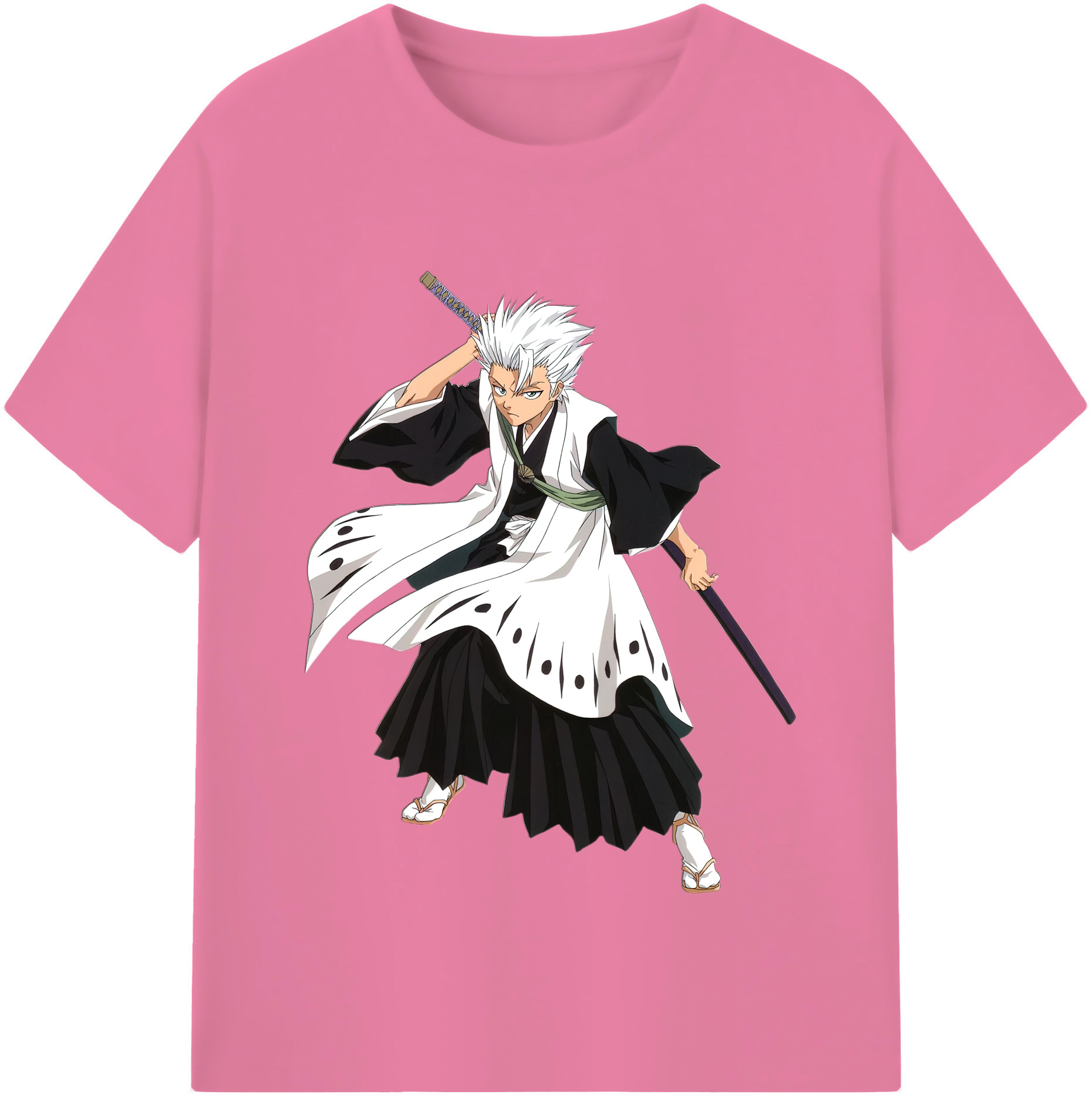 （画像用） ブリーチ 日番谷冬獅郎（ひつがや とうしろう） BLEACH Hitsugaya Toushirou 綿100％半袖Tシャツ（フロントプリント）